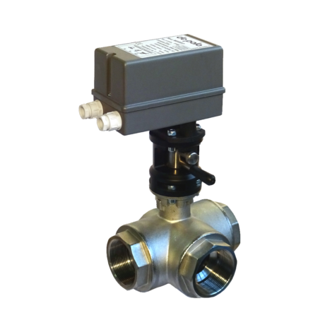 Frontal 3-way nickel-plated lateral deviating valve