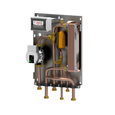 Module BF3 (1 circulator) for heating with biomass generator only and INSTANTANEOUS DHW production