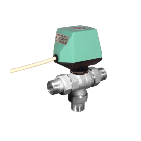 Nickel-plated 3-way lateral diverter valve